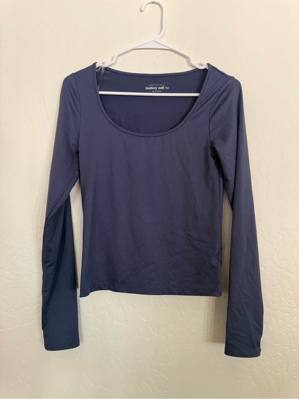 Aeropostale Navy Long-Sleeve Scoop Neck Top